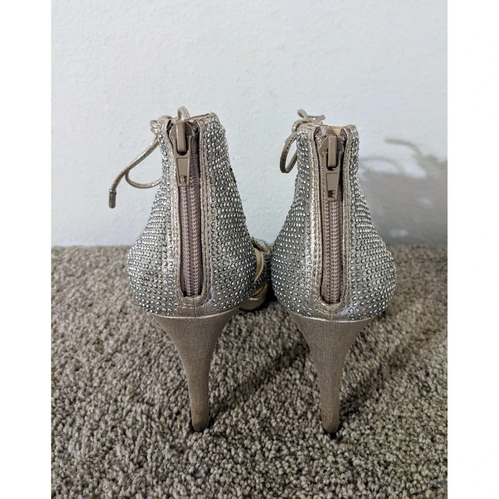Inc International Concepts Women's Rhinestone Champagne Sharee High Heels Sz.7.5